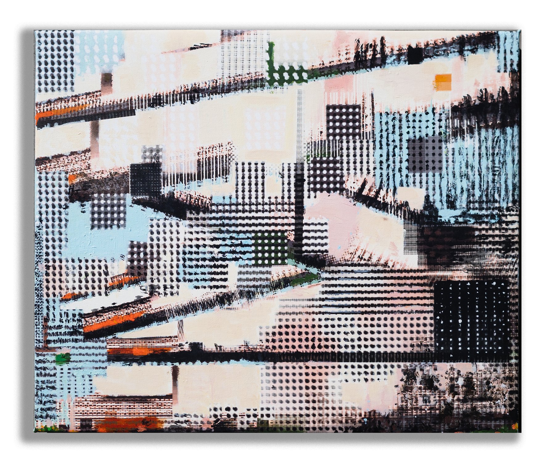 Landscape5, mixed media on canvas, 45.5 × 38 cm, 2023, by Asa Aida